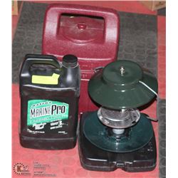 COLEMAN LANTERN SOLD  WITH  JUG OF MARINE OIL