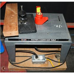 ROUTER, CRAFTSMAN STAND AND JIG.