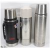 Image 1 : 3 STAINLESS STEEL THERMOSES
