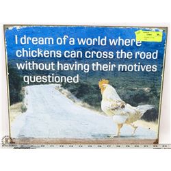 VINTAGE TIN SIGN 12 X 16. COLLECTIBLES