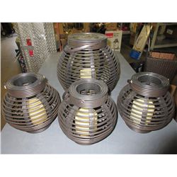 Lot of 4 Patio Lanterns / 3 small and 1 large