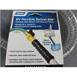 RV Flexible swivel stik for rinsing out RV toilets / has shut off valve