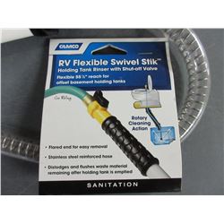 RV Flexible swivel stik for rinsing out RV toilets / has shut off valve