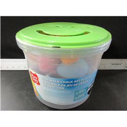 Large bucket Sidewalk art Play Chalk / with stencils