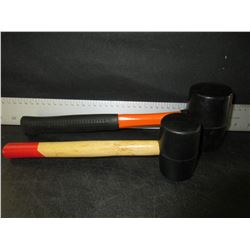 2 New Rubber Mallets 16 oz & 8 oz