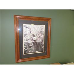 Framed and Matted Photo of young boy & girl at wedding / 20 x 24"