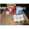 Image 1 : Flat of 12 New Lightbulbs assorted / 60watt GE / 5 Halogen / and more