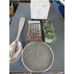 Lot of New Household items / clock / fan / wall spoon / floor vent / cactus