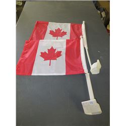 2 Canada Car Flags / one can use a small stitch in the top corner- see pic