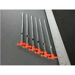 6 New Heavy Duty Tent Pegs / Excellent for hard ground / 10inch x 1/4 thick