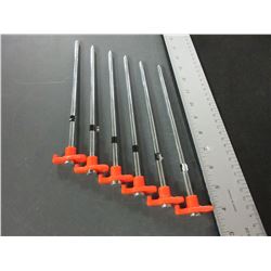 6 New Heavy Duty Tent Pegs / Excellent for hard ground / 10inch x 1/4 thick