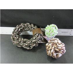 3 New Braided Rope dog toys
