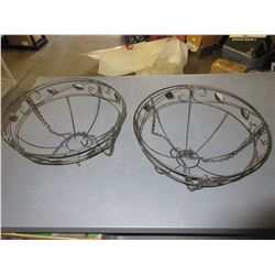 2 Metal Hanging Plant Baskets / 14 inch diameter