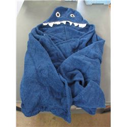 Kids blue Hooded shark towlel