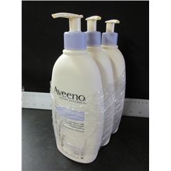 3 New Aveeno stress relief Lotion / 18floz pump bottles