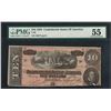 Image 1 : 1864 $10 Confederate States of America Note T-68 PMG About Uncirculated 55