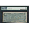 Image 2 : 1864 $10 Confederate States of America Note T-68 PMG About Uncirculated 55