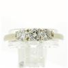 Image 2 : 14KT Yellow Gold 0.66 ctw Round Cut Three-Stone Diamond Engagement Band Ring