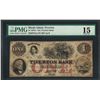 Image 1 : 1850's $1 The Tiverton Bank Obsolete Note PMG Choice Fine 15