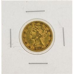 1881 $5 Liberty Head Half Eagle Gold Coin