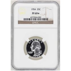 1954 Washington Quarter Proof Coin NGC PF69*