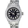 Image 1 : Rolex Ladies Stainless Steel 26MM Black Diamond Lugs Datejust Wristwatch