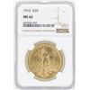 Image 1 : 1910 $20 St. Gaudens Double Eagle Gold Coin NGC MS62