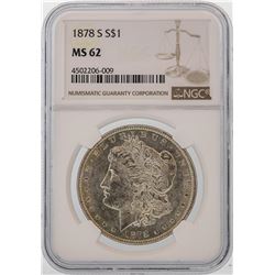1878-S $1 Morgan Silver Dollar Coin NGC MS62