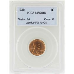 1930 Lincoln Cent Coin PCGS MS66RD