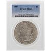 Image 1 : 1887 $1 Morgan Silver Dollar Coin PCGS MS63