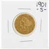Image 1 : 1901-S $5 Liberty Head Half Eagle Gold Coin