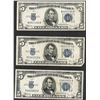 Image 1 : Lot of (3) 1934C $5 Silver Certificate Notes