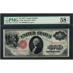 1917 $1 Legal Tender Note Fr.39 PMG Choice About Uncirculated 58EPQ