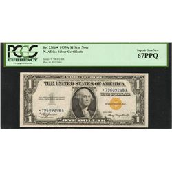 1935A $1 Silver Certificate WWII North Africa STAR Note PCGS Superb Gem New 67PP
