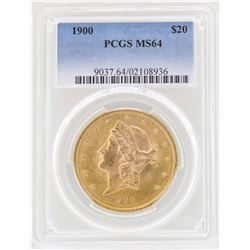 1900 $20 Liberty Head Double Eagle Gold Coin PCGS MS64