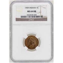 1909 Indian Head Cent Coin NGC MS64RB