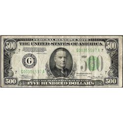 1934A $500 Federal Reserve Note Chicago