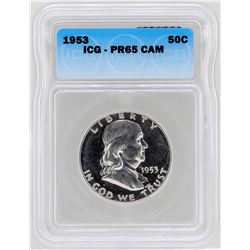 1953 Franklin Half Dollar Proof Coin ICG PR65CAM