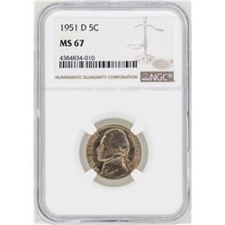 1951-D Jefferson Nickel Coin NGC MS67