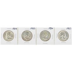 Lot of 1954-1957 Franklin Half Dollar Silver Coins