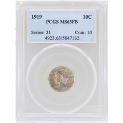 1919 Mercury Dime Coin PCGS MS63FB