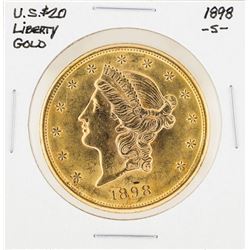 1898-S $20 Liberty Head Double Eagle Gold Coin