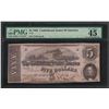 Image 1 : 1862 $5 Confederate State of America Note T-53 PMG Choice Extremely Fine 45EPQ