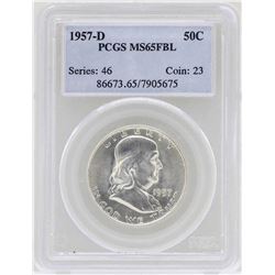 1957-D Franklin Half Dollar Coin PCGS MS65FBL
