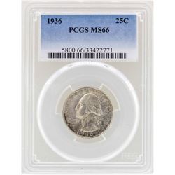 1936 Washington Quarter Coin PCGS MS66