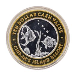 .999 Silver Chip-Ins Island Resort Harris, MI $10 Limited Edition Gaming Token