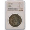 Image 1 : 1897 $1 Morgan Silver Dollar Coin NGC MS65 AMAZING TONING