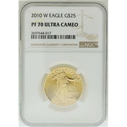 2010-W $25 American Gold Eagle Coin NGC PF70 Ultra Cameo