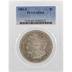 1881-S $1 Morgan Silver Dollar Coin PCGS MS64