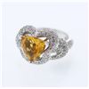 Image 1 : 14KT White Gold 2.66ct Citrine and Diamond Ring
